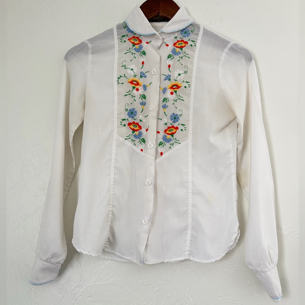 Vintage Embroidered Western Button Up L/S Shirt
